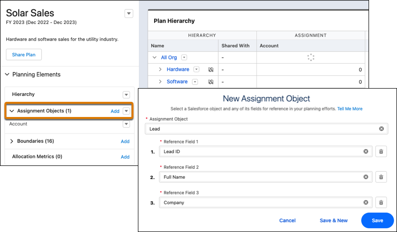 New assignment object for accounts and reference fields