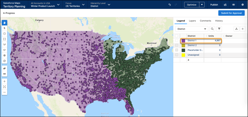 Area definition within the top-level area