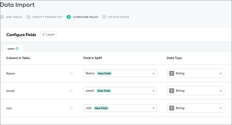 Configure fields.