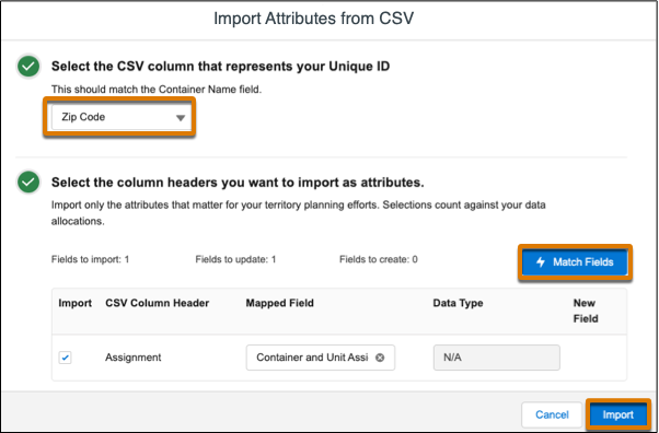 Import attributes from a .csv file