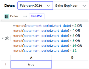 Formula that returns true if the statement period month is even