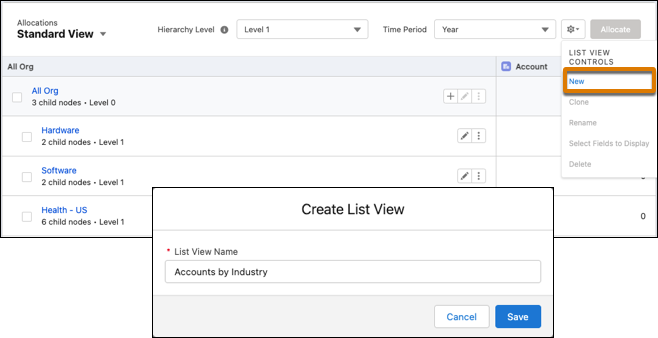 New list view
