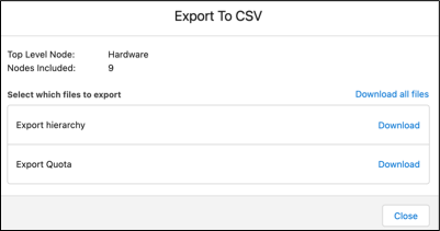 Download a sales plan csv file.