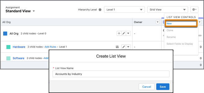 New list view