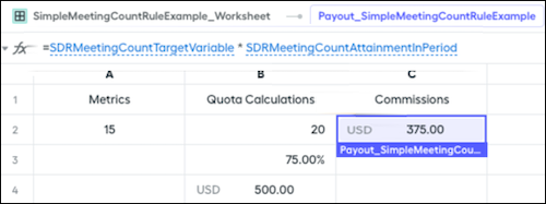 Meeting count rule quota table with payout