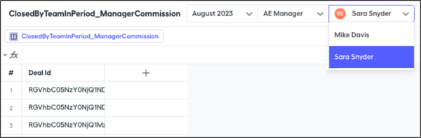 Filtro de acumulación de negociaciones en equipo en una hoja de datos
