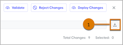 Tablero Spiff resaltando el botón Descargar CSV