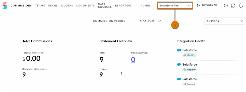 Tablero Bienvenida a Spiff resaltando la lista de entornos