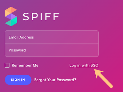 SSO を使用して Spiff にログインします。