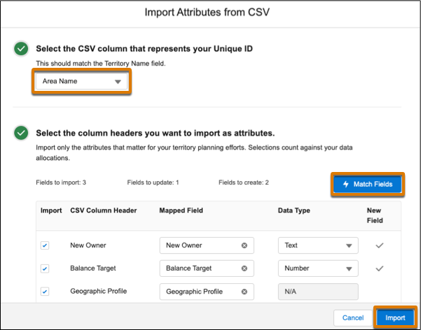 Импорт атрибутов из CSV-файла