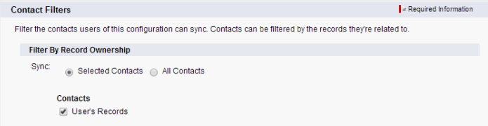 Set Contact Filters on Record Ownership