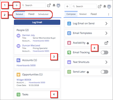 Email application pane custom options.