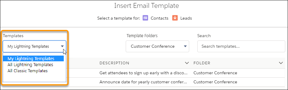 Classic email templates in Lightning Experience