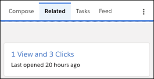 Seguimiento de email para un email individual mostrando 1 vista y 3 clics.
