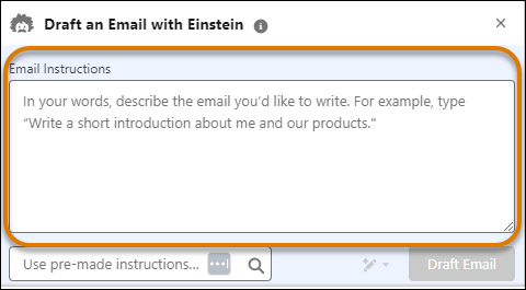 Redactar un email con Einstein