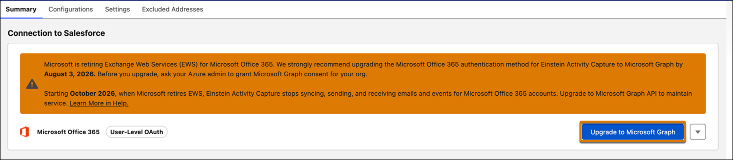Microsoft Graphiin päivittäminen Einsteinin toimintojen kaappauksessa
