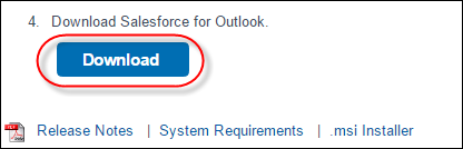 Salesforce for Outlook -asennusohjelman lataaminen