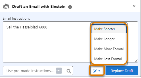 Revidera ett e-postutkast med generativ AI.