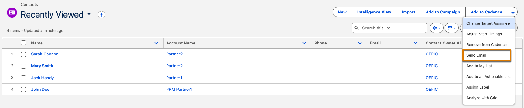 Create a list email