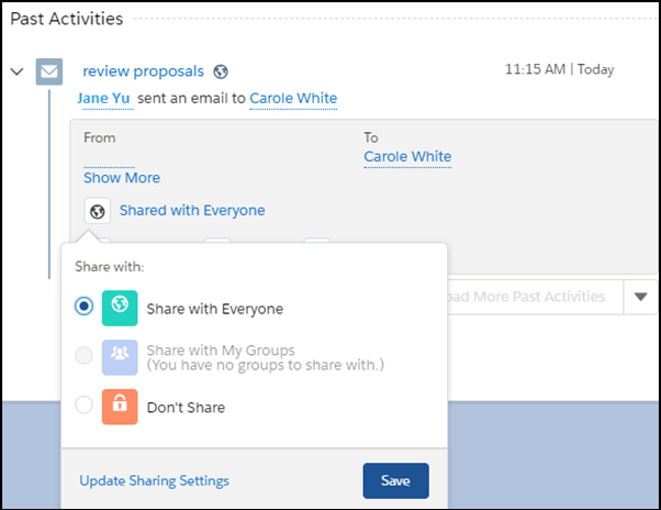 Configuración de colaboración para evento