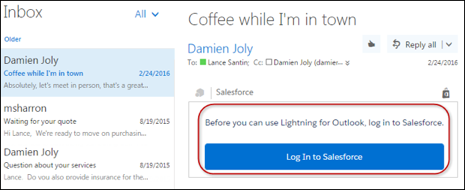 Concedere a Outlook l'accesso a Salesforce