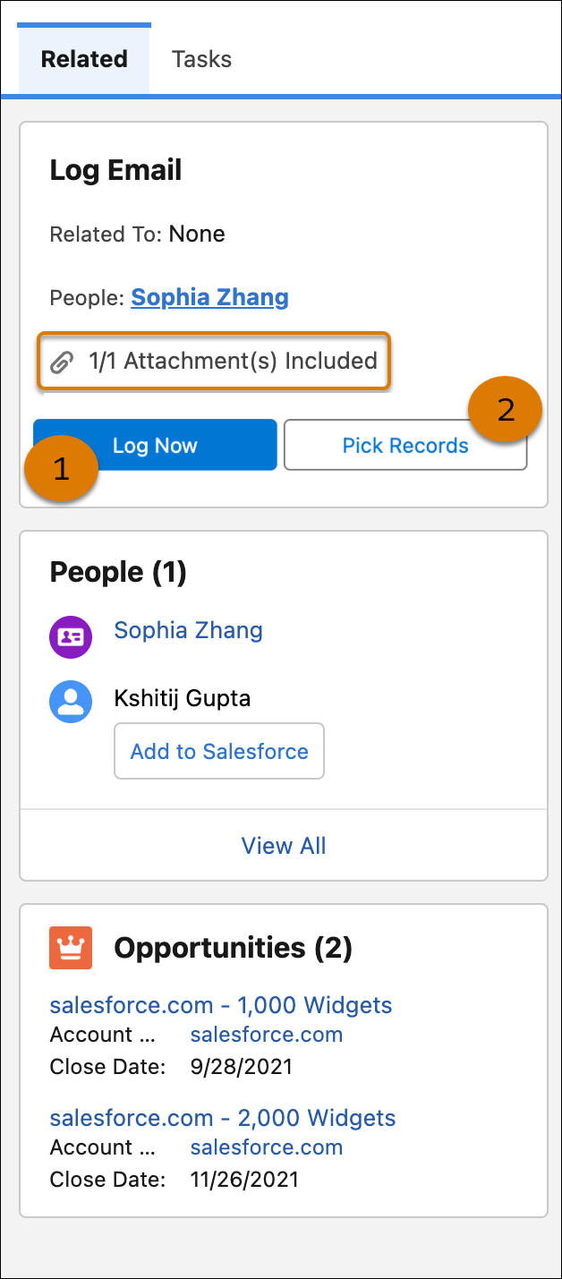 Log an inbound email