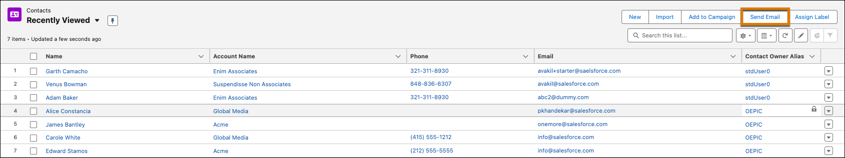 Create a list email