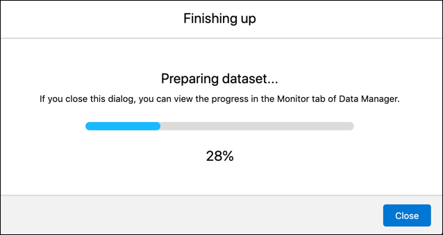 The screen shows the status of the CSV upload.