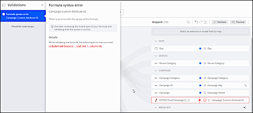 example of validation syntax error