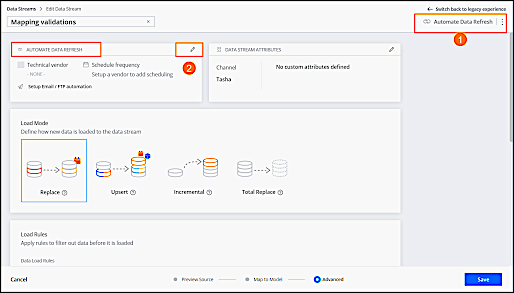 auto refresh data streams