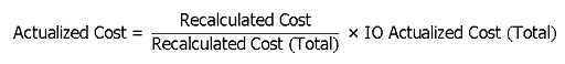 (RecalcCost/RecalcCostTotal)xIOActualizedCostTotal
