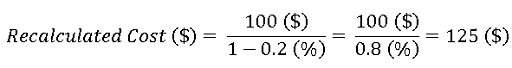 Recalc example - result is $125