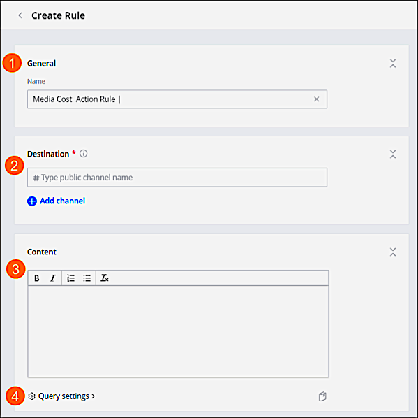 share in slack - create rule