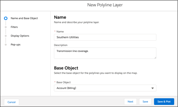 Name polyline layer