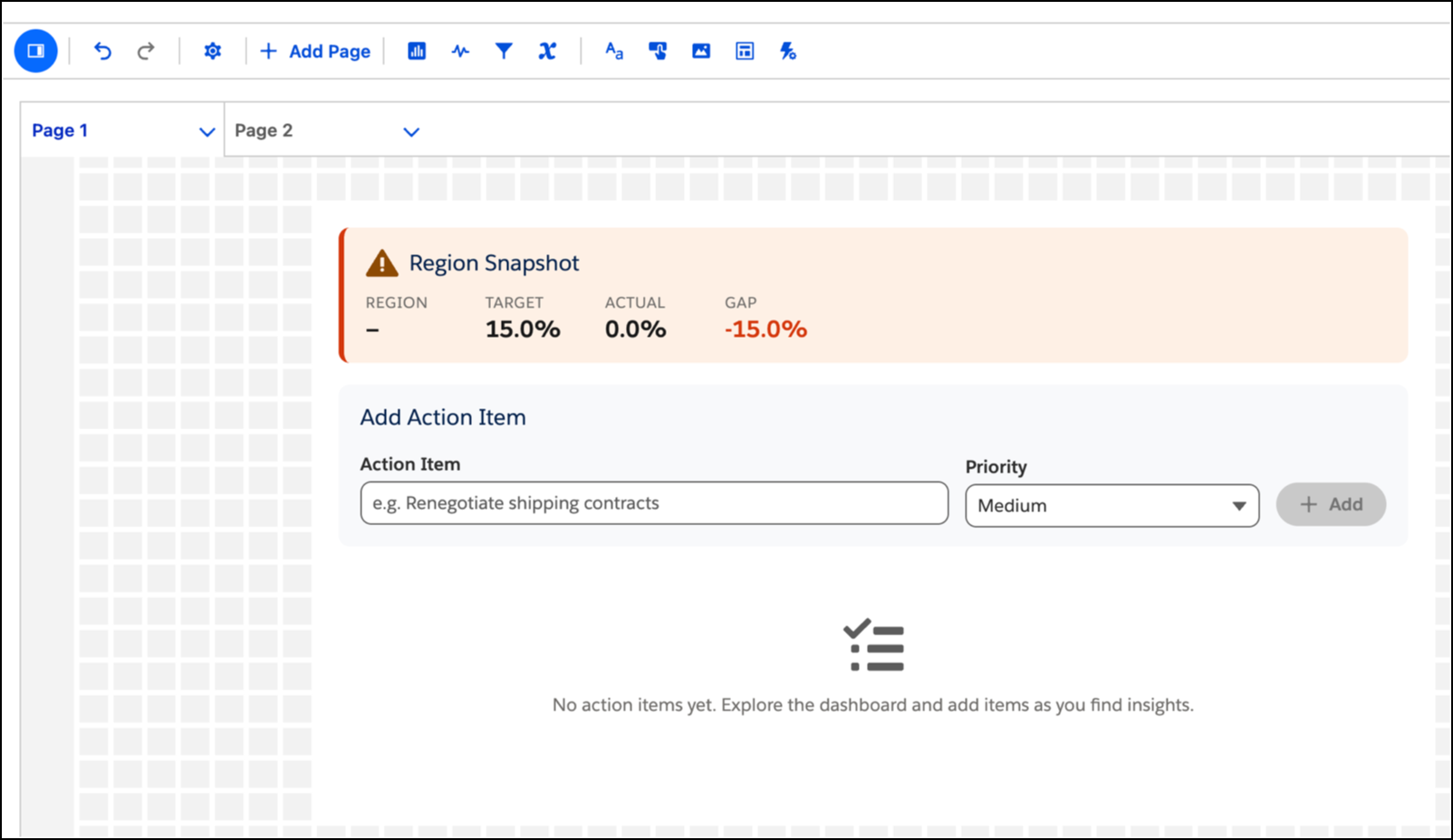 Lightning Web Component on a dashboard.