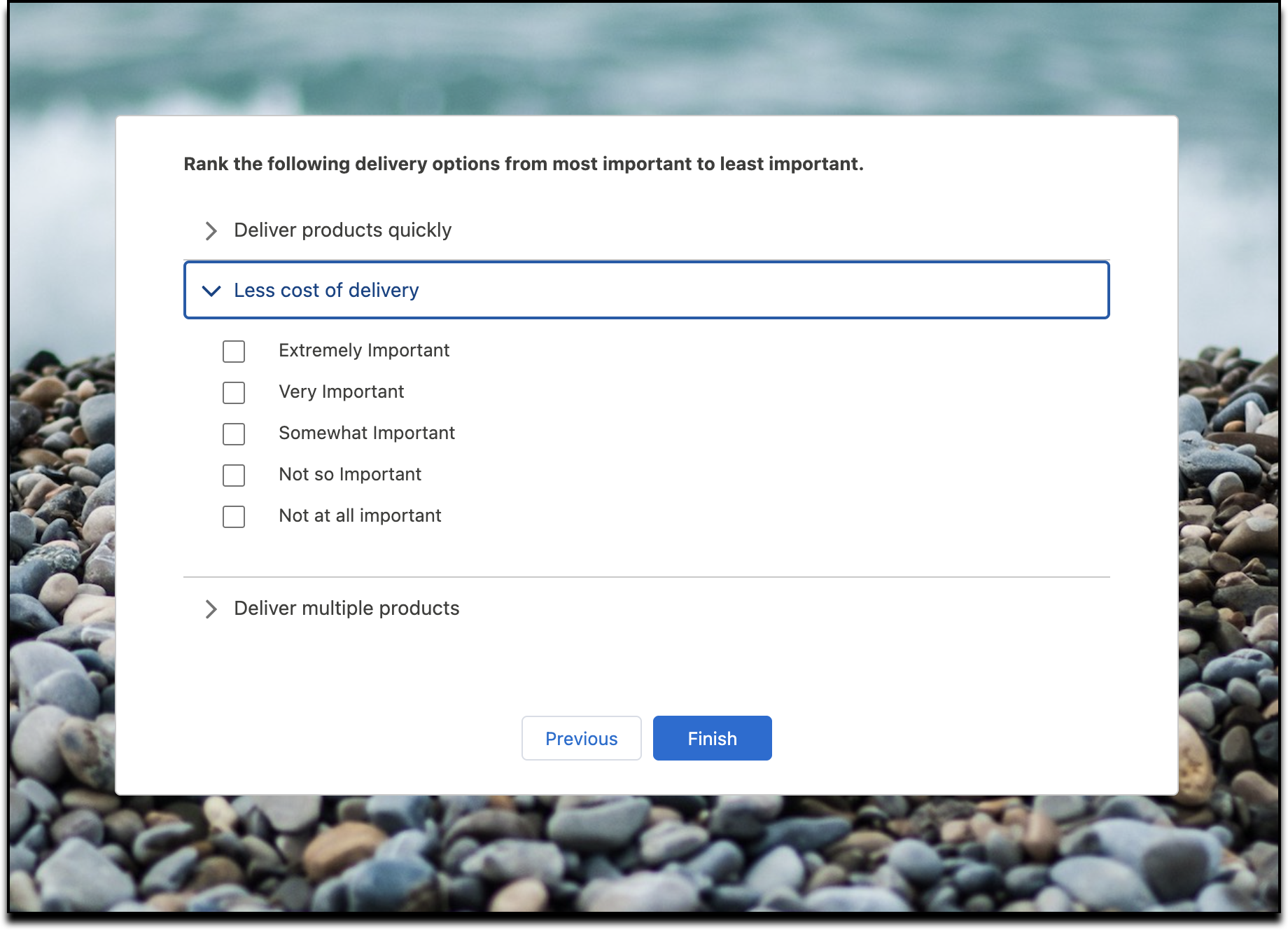 Revamped view for matrix questions.