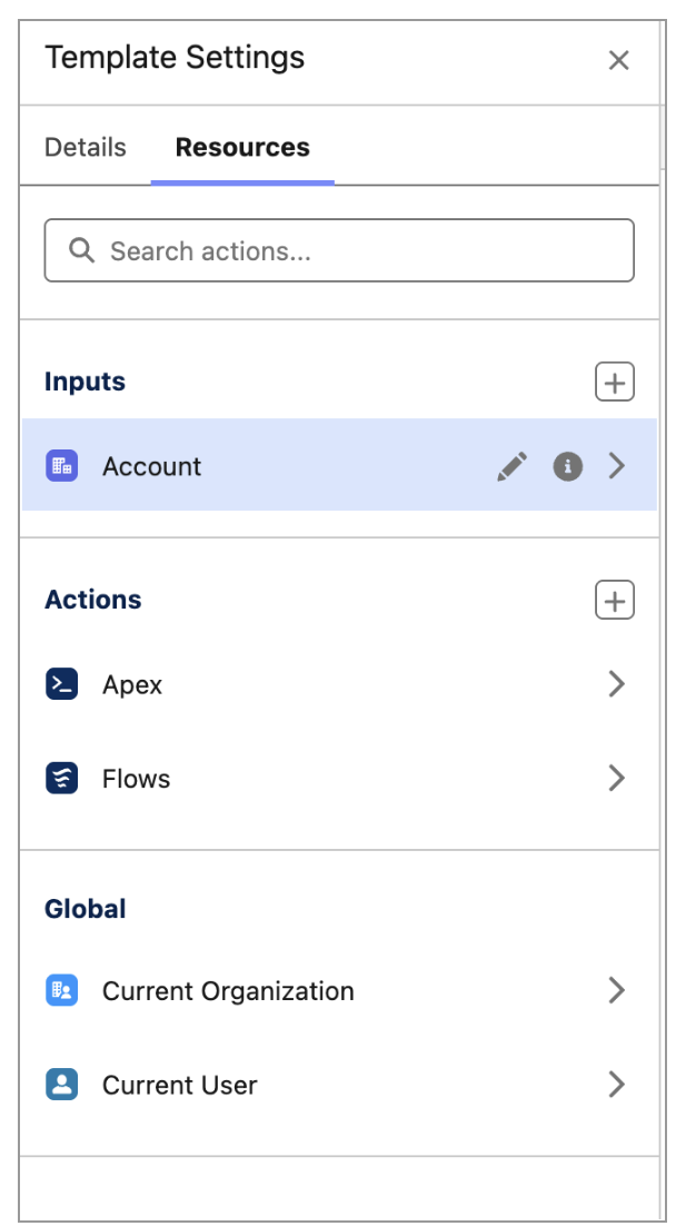 Prompt Builder input configuration object list
