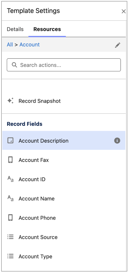 Prompt Builder input configurations field list