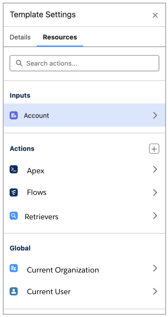 Prompt Builder Template Settings Menu