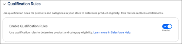 Screenshot showing qualification rules enabled