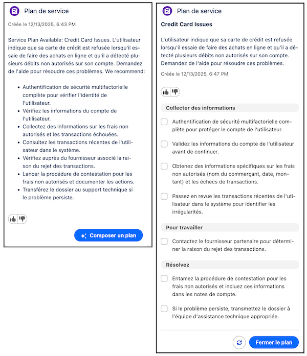 Service plan translation