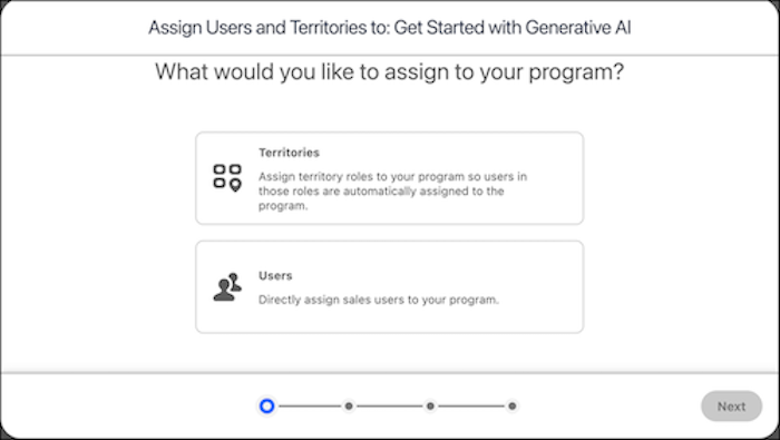 Territory-based assignment window