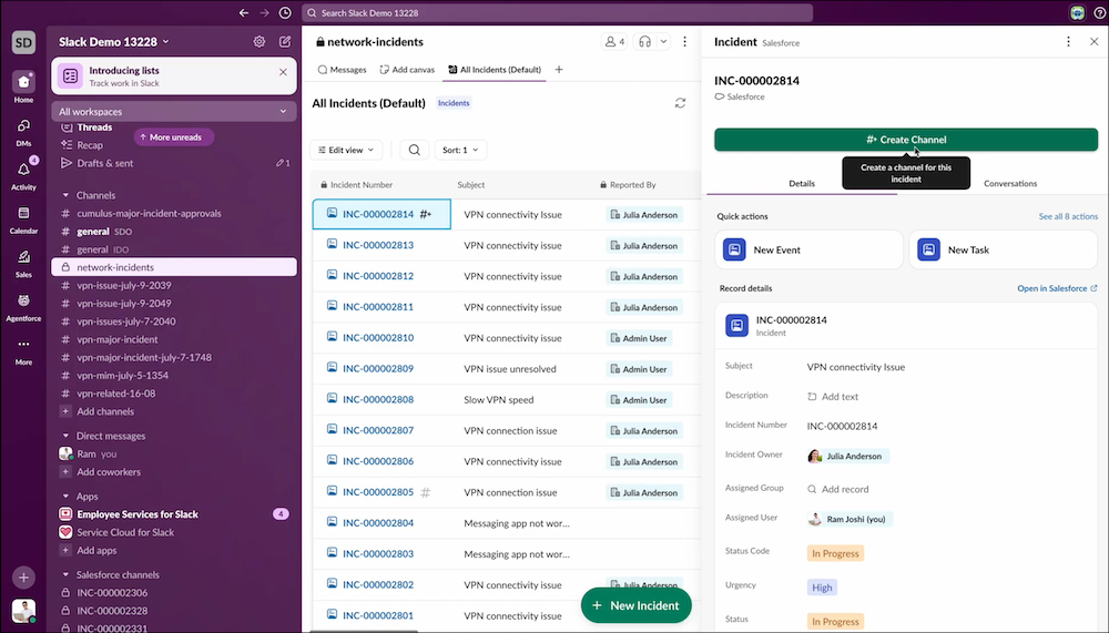 visualizar pedidos no Slack