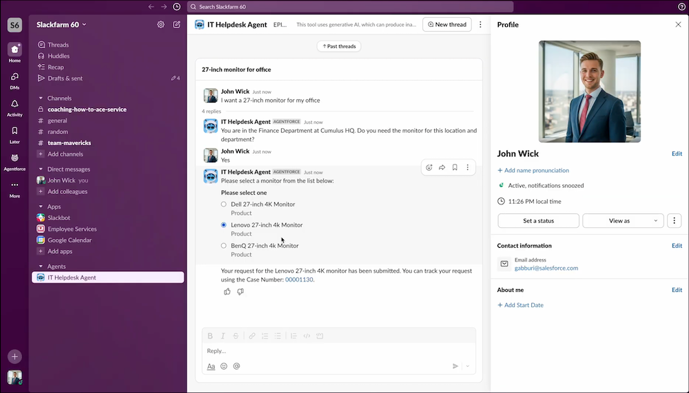 solicitar itens do catálogo no Slack