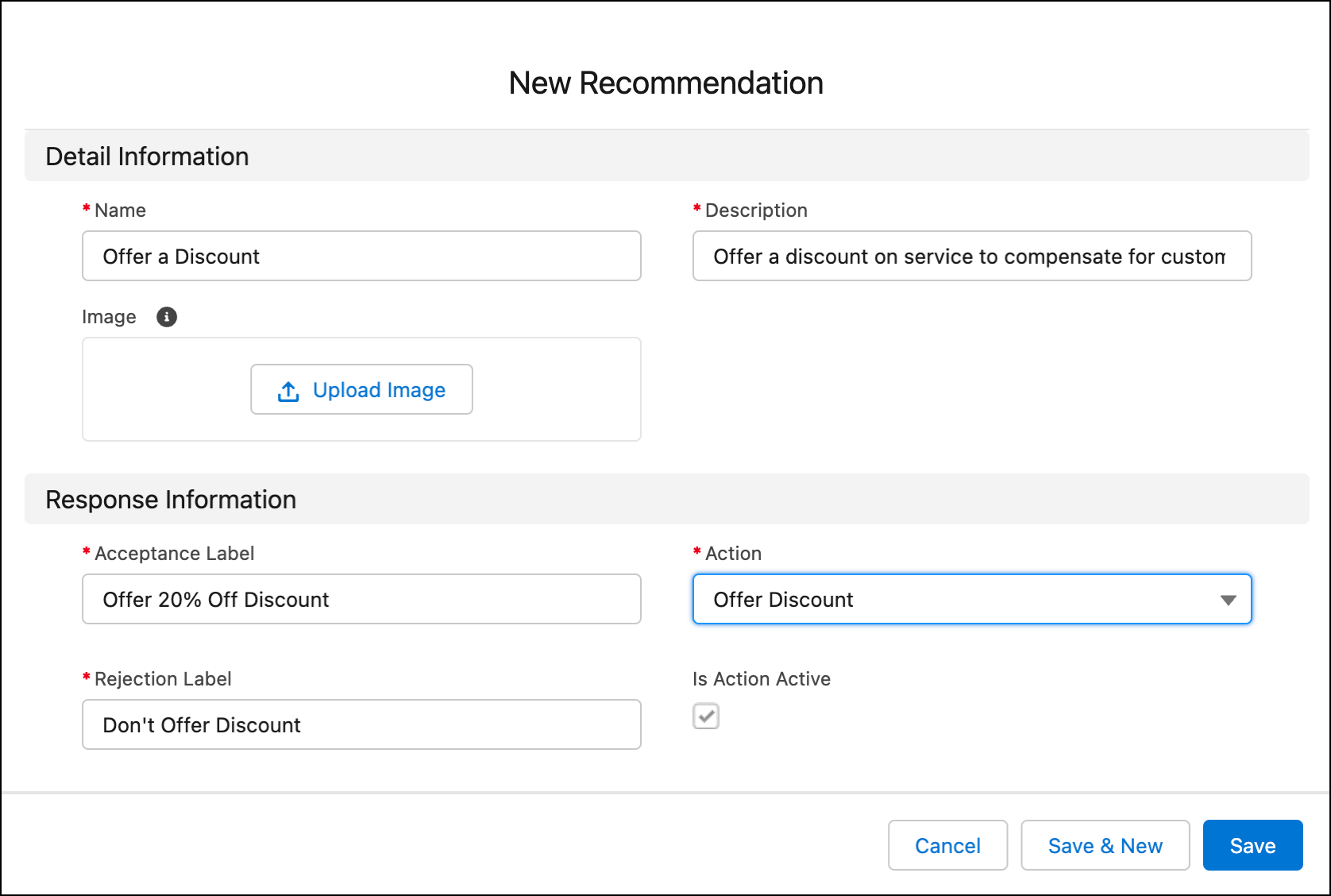 New Recommendation page