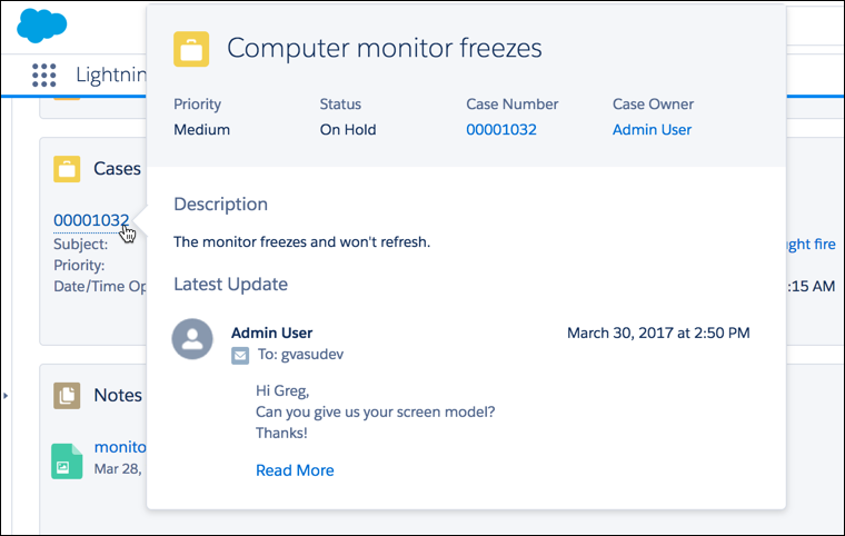 Screen shot of a case hover.