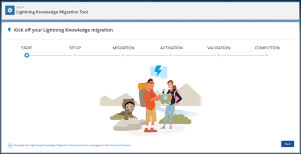 Inicio de la migración en la pantalla de inicio
