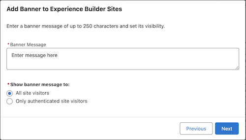 Web サイトにバナーを追加するためのプレビューボックス。