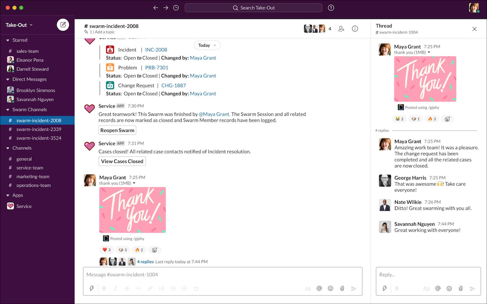 Mensagens de celebração no Slack