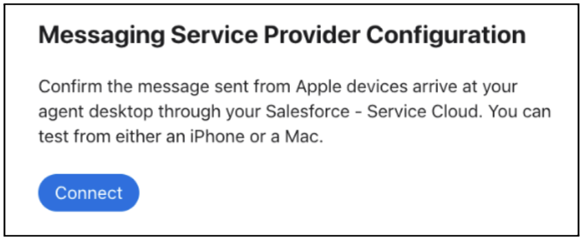 Messaging Service Provider Configuration section in Apple settings